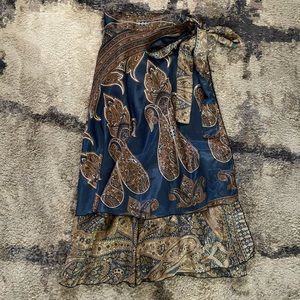 Reversible Wrap Around Silk Skirt